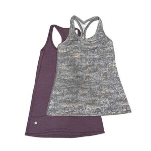 lululemon athletica Gray Speckle and Purple Tank Top BUNDLE